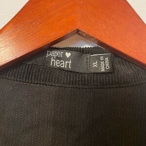 Paper heart black jacket.